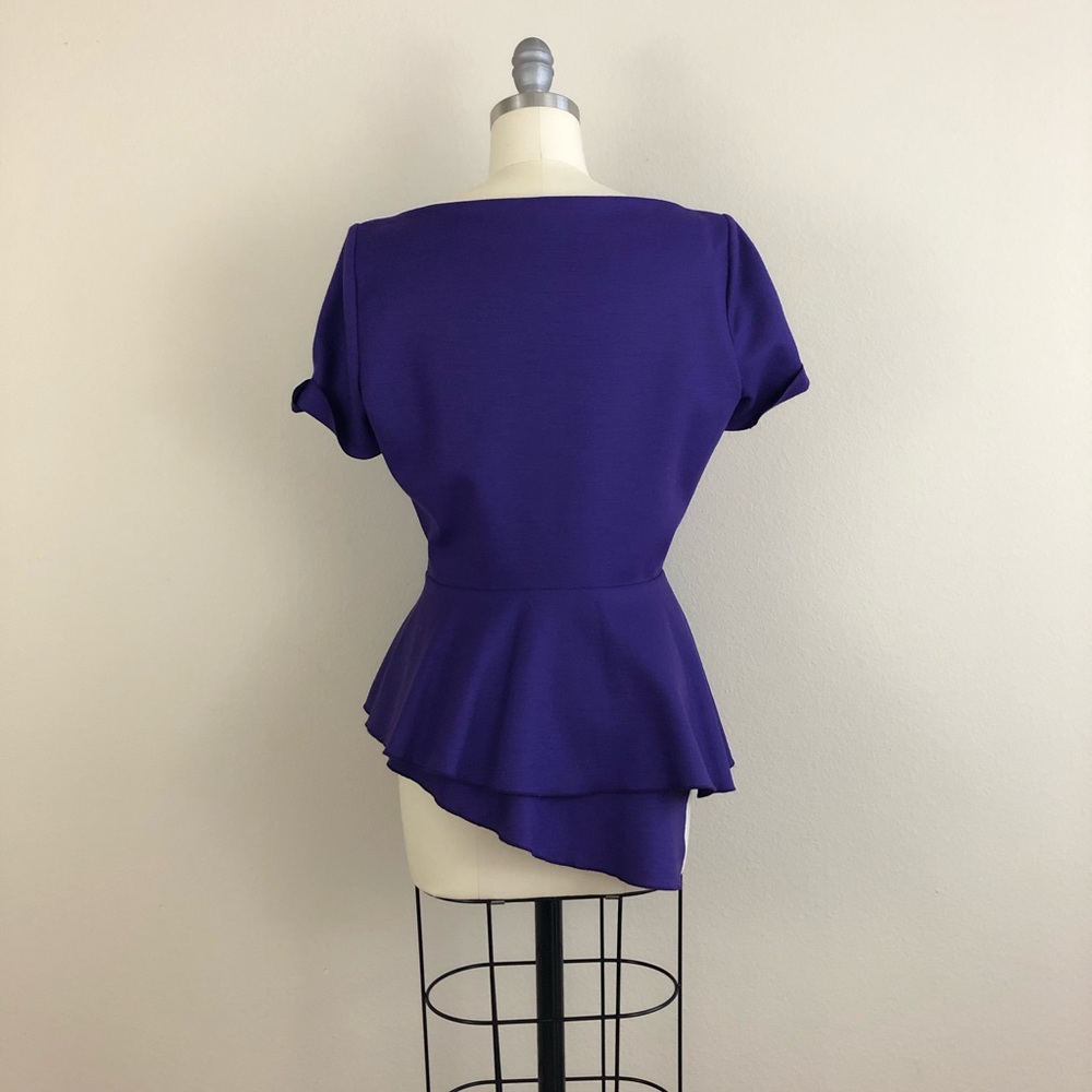 Elie Tahari  Gabby Asymmetrical Peplum Hem Blouse - Picture 4 of 6